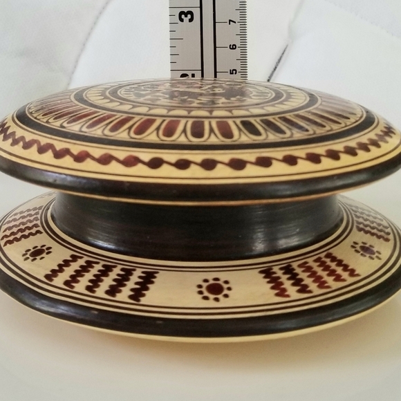 Vintage Handpainted Corinthian Pyxis 600 BC Pottery, copy - Picture 6 of 7
